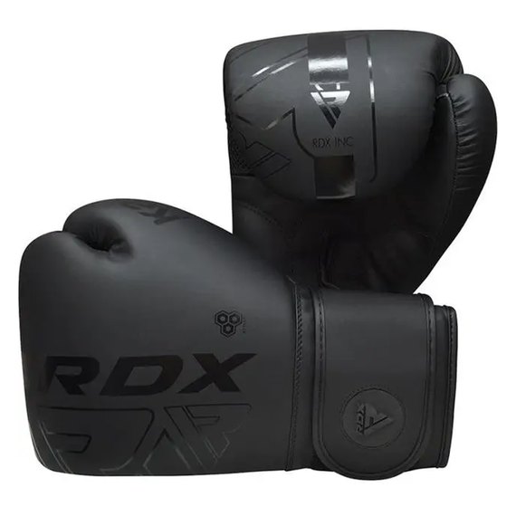 Боксерські рукавички RDX F6 Kara Matte Black 8 ун. (BGR-F6MB-8OZ), Вага: 8 унцій, Колір: Чорний, зображення 3