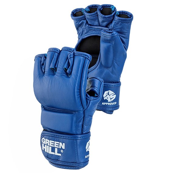Рукавички для бойового самбо Green Hill ліцензія Fias L сині MMA-0027, Розмір: L, Колір: Синій, зображення 3