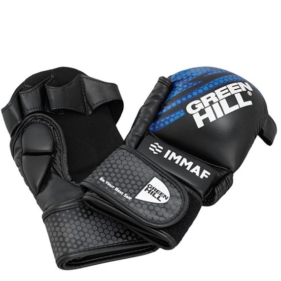 Перчатки для ММА Green Hill IMMAF XL синие MMi-602, Размер: XL, Цвет: Blue