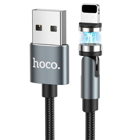 Кабель Hoco Lightning Магнитный Universal 360° Rotating magnetic charging cable U94 1.2m, 2.4A Black (000006527), изображение 3