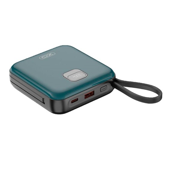Повербанк XO PR235 22.5W with built-in iP and TYPE-C cable 10000 mAh Grey/Blue (6920680851348)