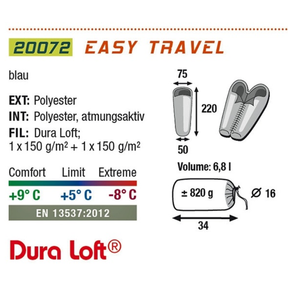 Спальный мешок High Peak Easy Travel / +5°C (Right) 921741