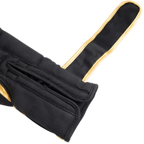 Боксерские перчатки PowerPlay 3024 Ultra Mat Черно-золотые 12 ун (PP_3024_12oz_Bl/Gold), Вес: 12 унций, Цвет: Чёрный/Золотой, изображение 5