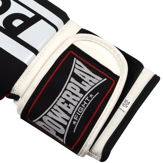 Боксерские перчатки PowerPlay 3086 Matt Challenger Черно-белые 16 ун (PP_3086_16oz_Bl/White), Вес: 16 унций, Цвет: Черный/Белый, изображение 3