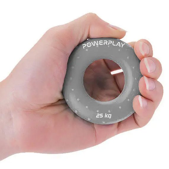Еспандер кистьовий силіконовий PowerPlay PP-4338 Hand Grip Large 25 кг Сірий (PP_4338_Grey_25kg), Навантаження: 25 кг, зображення 3