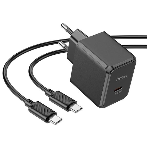 Зарядное устройство Hoco Type-C to Type-C cable Ocean single port charger CS13A 1type-C, 20W/3A, PD/QC Black (000010369), изображение 2