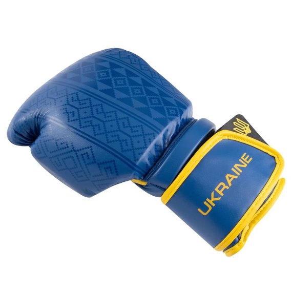 Боксерські рукавички PowerPlay 3021 Ukraine Синьо-жовті 8 ун (PP_3021_8oz_Blue-Yellow), Вага: 8 унцій, Колір: Синій/Жовтий, зображення 4