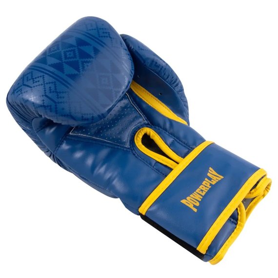 Боксерські рукавички PowerPlay 3021 Ukraine Синьо-жовті 16 ун (PP_3021_16oz_Blue-Yellow), Вага: 16 унцій, Колір: Синій/Жовтий, зображення 5