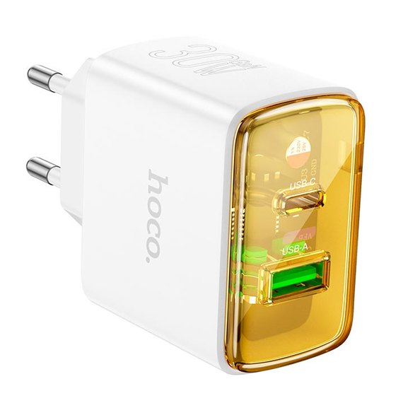 Зарядний пристрій Hoco Smart Charger CS42A 1Type-C/1USB, 30W/3A, PD/QC White (000010805), Колір: White, зображення 2