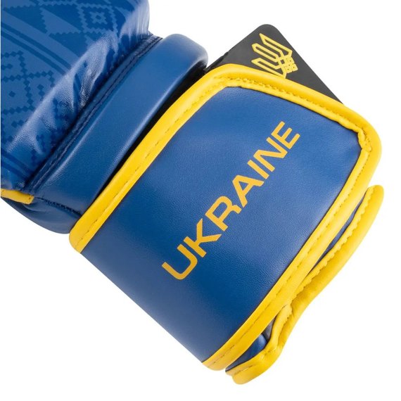 Боксерські рукавички PowerPlay 3021 Ukraine Синьо-жовті 8 ун (PP_3021_8oz_Blue-Yellow), Вага: 8 унцій, Колір: Синій/Жовтий, зображення 7