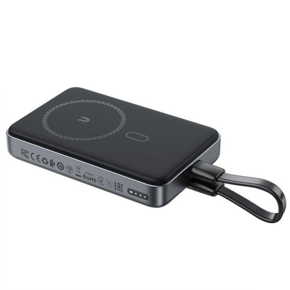 Повербанк Acefast M10 10000 mAh PD30W magnetic wireless charging power bank with cable Black (6974316283300)