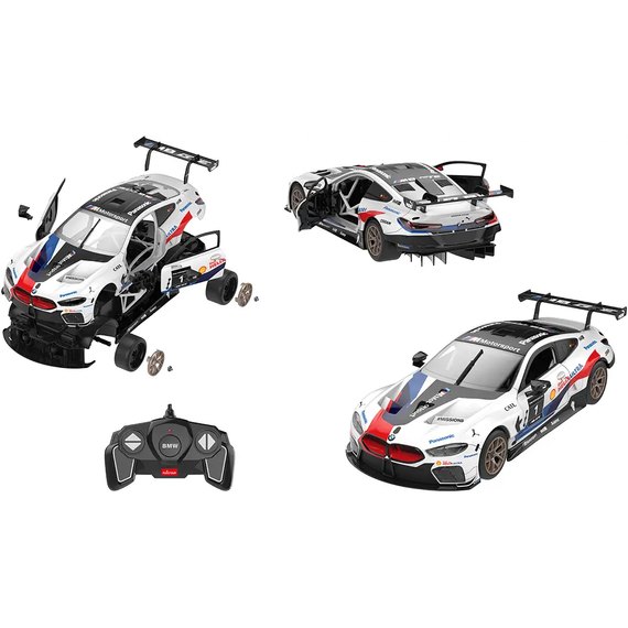 Машинка Rastar BMW M8 GTE конструктор 1:18 белый (97200), изображение 2