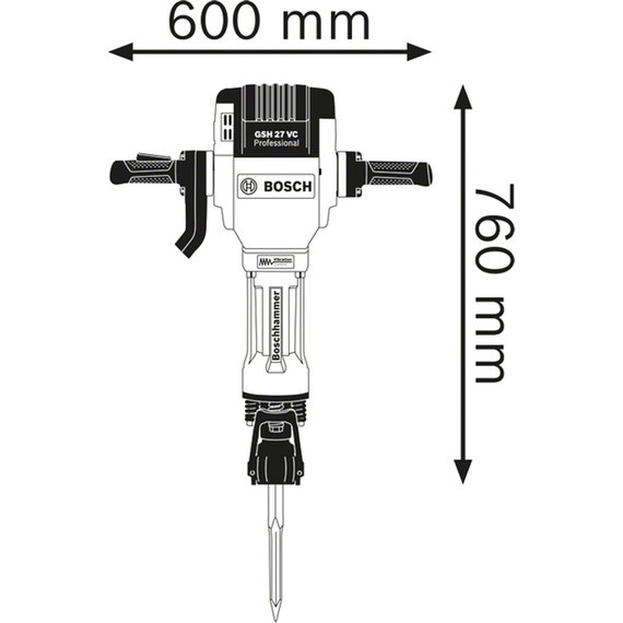 Отбойный молоток Bosch Professional GSH 27 VC (061130A000), изображение 2
