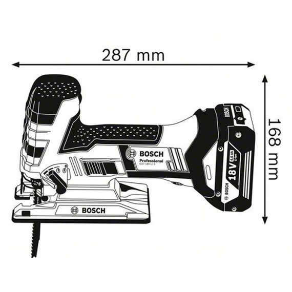 Акумуляторна лобзикова пила Bosch Professional GST 18 V-LI S (каркас) (06015A5100), зображення 4
