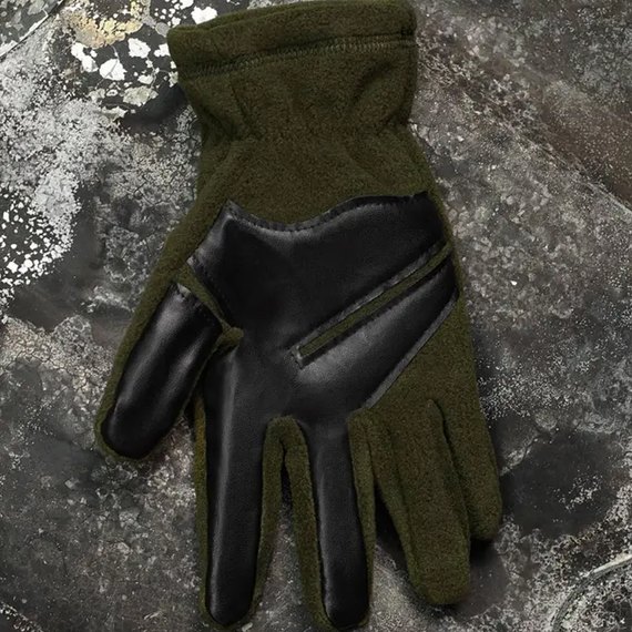 Тактические перчатки флисовые Olive Size M (27591-m), изображение 4