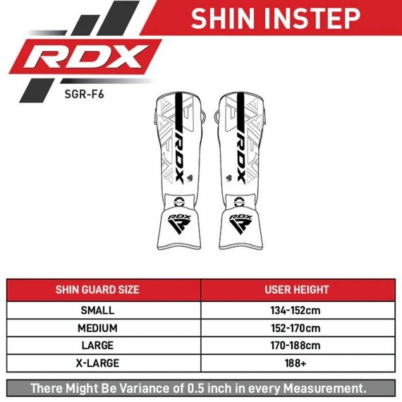 Защита голени и стопы RDX F6 KARA Shin Instep Guards Black M (SGR-F6MB-M), изображение 8
