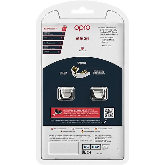 Капа для бокса OPRO Instant (возраст 11+) Black/White (art.102520001), изображение 6