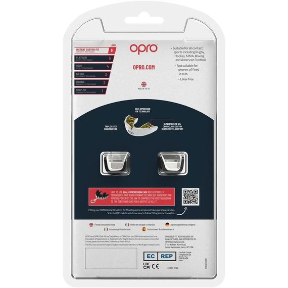 Капа для бокса OPRO Instant (возраст 11+) White/Gold (art.102520006), изображение 6