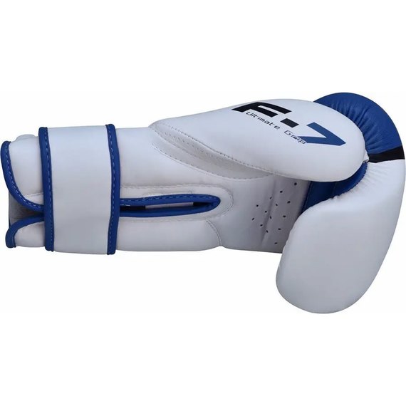Рукавички боксерські RDX F7 Ego Blue 12 ун. (BGR-F7U-12oz), Вага: 12 унцій, Колір: Синій/Білий, зображення 6