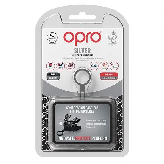 Капа для бокса OPRO Silver (возраст 11+) Grillz Black/Silver (art.102502013), изображение 5