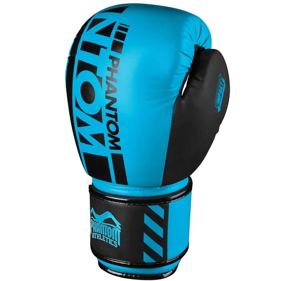 Боксерские перчатки Phantom APEX Neon Blue 10 унций (PHBG2891-10), Вес: 10 унций, Цвет: Синий/Чёрный, изображение 2