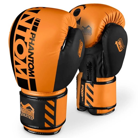 Боксерские перчатки Phantom APEX Neon Orange 10 унций (PHBG2889-10), Вес: 10 унций, Цвет: Чёрный/Оранжевый