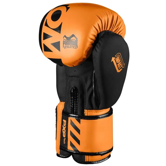 Боксерські рукавички Phantom APEX Neon Orange 14 унцій (PHBG2889-14), Вага: 14 унцій, Колір: Чорний/Помаранчевий, зображення 3