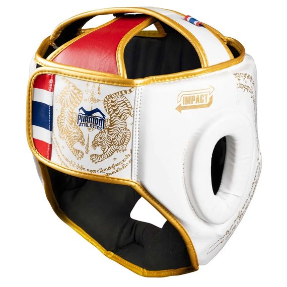 Боксерский шлем Phantom Muay Thai Full Face White Gold (PHHG2683), изображение 2