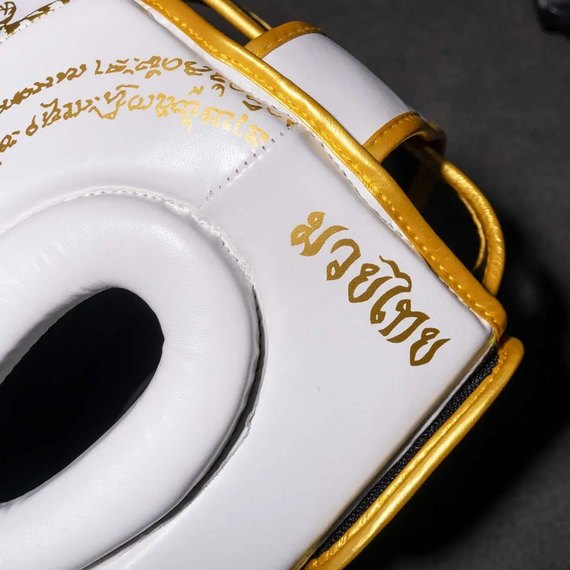Боксерский шлем Phantom Muay Thai Full Face White Gold (PHHG2683), изображение 3