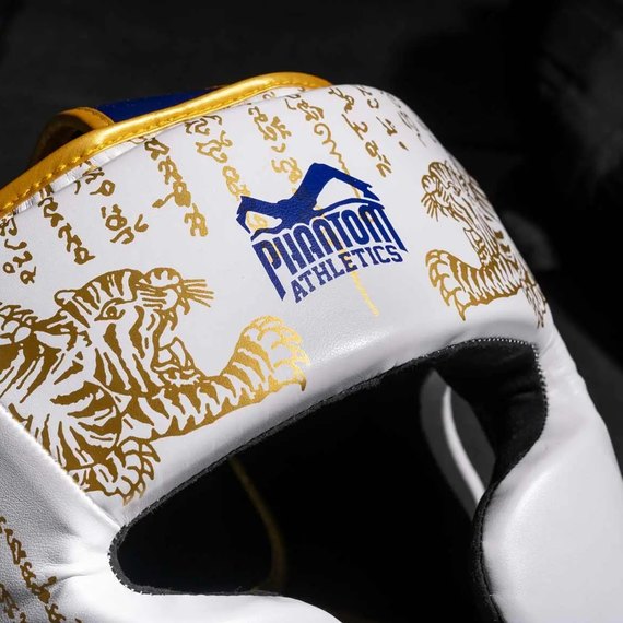 Боксерский шлем Phantom Muay Thai Full Face White Gold (PHHG2683), изображение 6