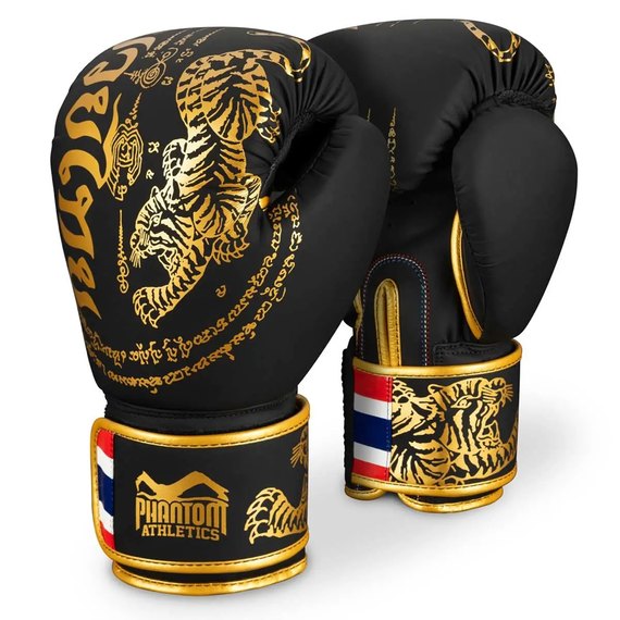 Боксерские перчатки Phantom Muay Thai Black Gold 10 унций (PHBG2938-10)