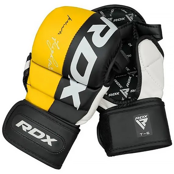 Перчатки для ММА RDX T6 Plus Rex Yellow XL (GGR-T6Y-XL+), Размер: XL, Цвет: Чёрный/Жёлтый, изображение 2