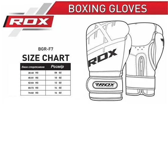 Рукавички боксерські RDX F7 Ego Blue 12 ун. (BGR-F7U-12oz), Вага: 12 унцій, Колір: Синій/Білий, зображення 11