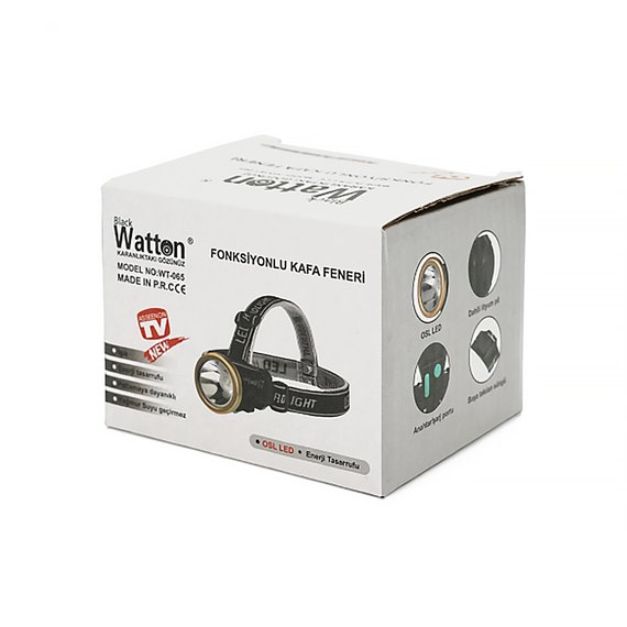 Налобный фонарь Watton 5W 300 люмен черный (WT-065), изображение 5