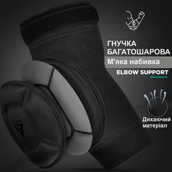 Налокотники спортивные RDX Hosiery Elbow Foam Blue/White L (HYP-EUW-L), Размер: L, Цвет: Синий, изображение 5