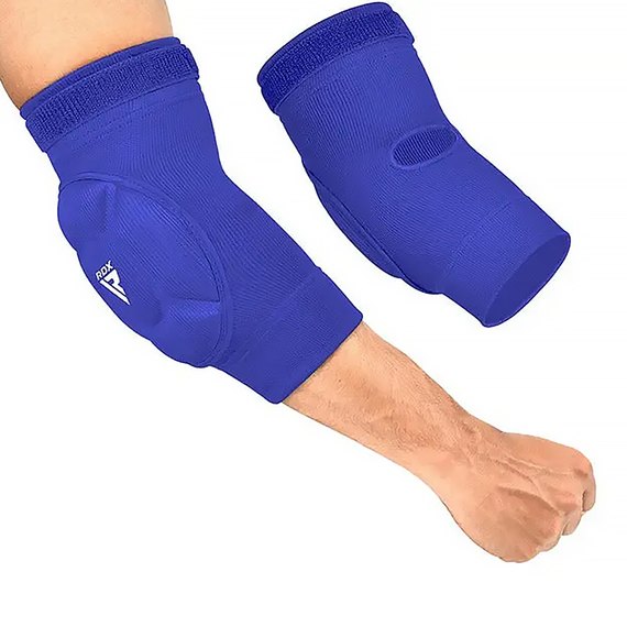 Налокотники спортивные RDX Hosiery Elbow Foam Blue/White XL (HYP-EUW-XL), Размер: XL, Цвет: Синий, изображение 2