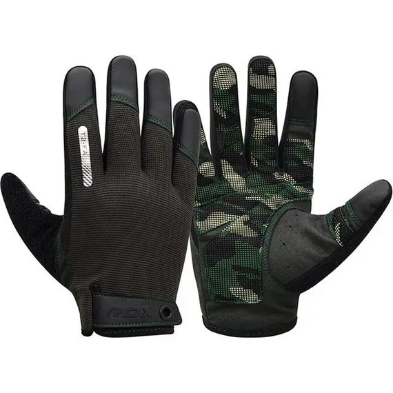 Перчатки для зала RDX T2 Touch Screen Friendly Full Fingerf Army Green S (WGA-T2FA-S), Размер: S, Цвет: Чёрный/Зелёный