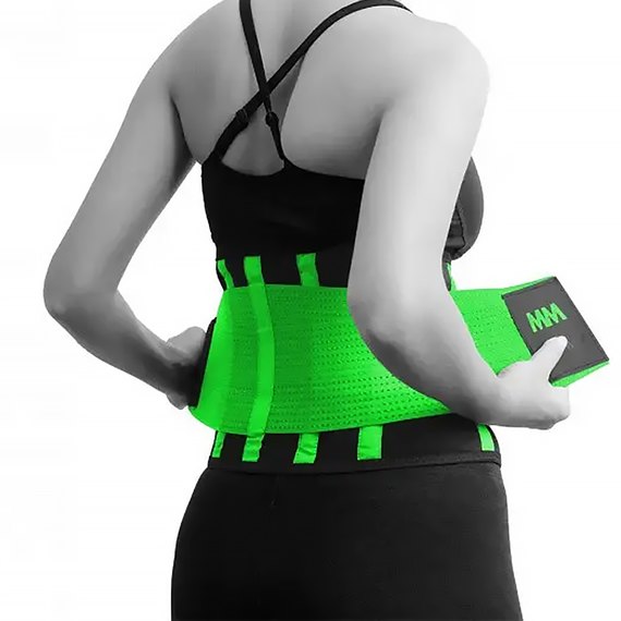 Пояс компрессионный MadMax MFA-277 Slimming belt Black/neon green L (MFA-277-GRN_L), Размер: L, Цвет: Чёрный/Зелёный