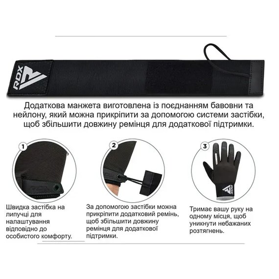 Перчатки для зала RDX T2 Touch Screen Friendly Full Fingerf Army Green S (WGA-T2FA-S), Размер: S, Цвет: Чёрный/Зелёный, изображение 5