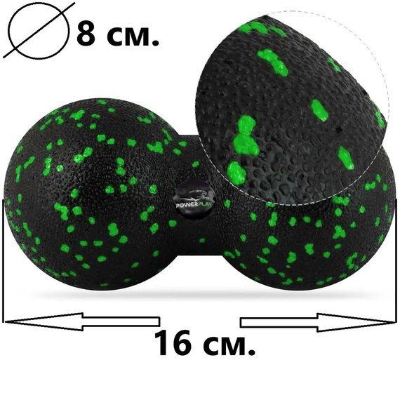Масажний набір PowerPlay PP_4096 EPP Set 4 in 1 Green (PP_4096_Green), Резинка з рівнем опору: 5.5 кг, Колір масажера: Зелений, зображення 8