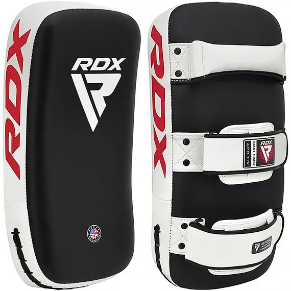 Пади для тайського боксу RDX T1 Curved Thai Kick Pad White (APR-T1W), Колір: Чорний/Білий