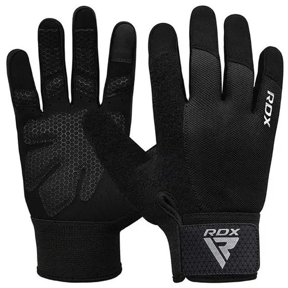 Перчатки для зала RDX W1 Full Finger Plus Black S (WGA-W1FB-S+), Размер: S, Цвет: Чёрный