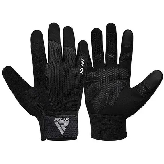 Перчатки для зала RDX W1 Full Finger Plus Black L (WGA-W1FB-L+), Размер: L, Цвет: Чёрный, изображение 2