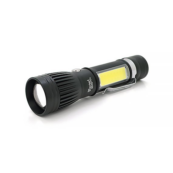 Фонарь ручной Watton Cree T6+16SMD 500 люмен черный (WT-028)