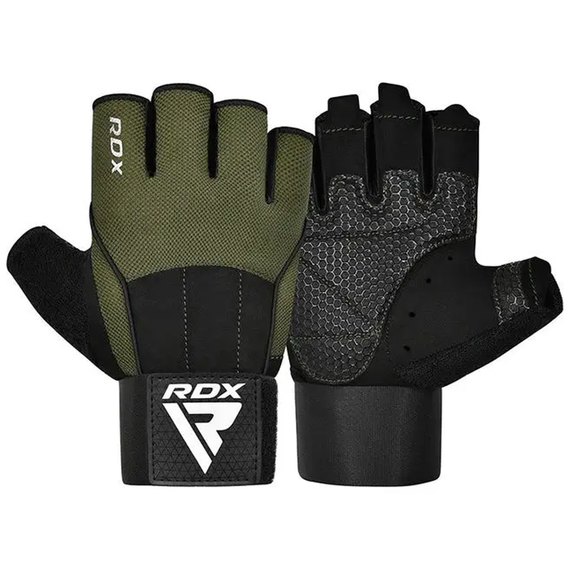 Перчатки для зала RDX W3 Army Green with EVA Padding M (WGS-W3AG-M+), Размер: M, Цвет: Зелёный