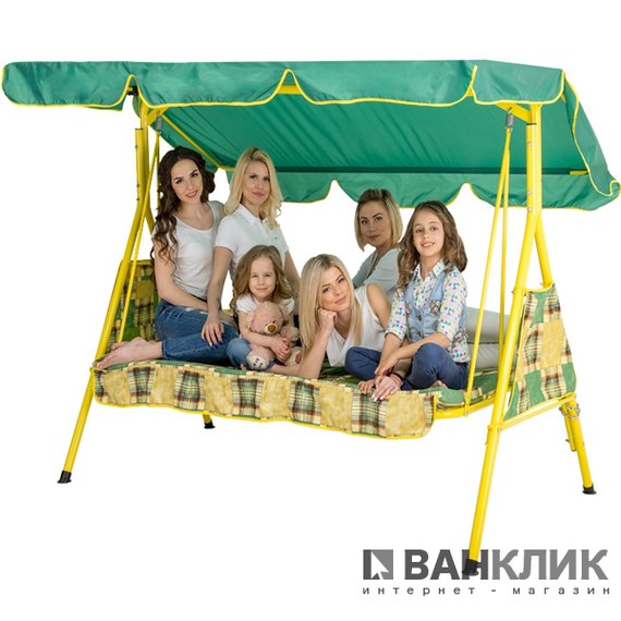 Садовая качель Vitan Дача (желтая клетка) 8021