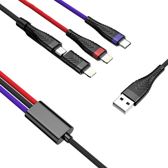 Кабель JOYROOM Combo Micro USB/Lightning + Type-C s-M377 1.5m, 3.5A Black (000002696)