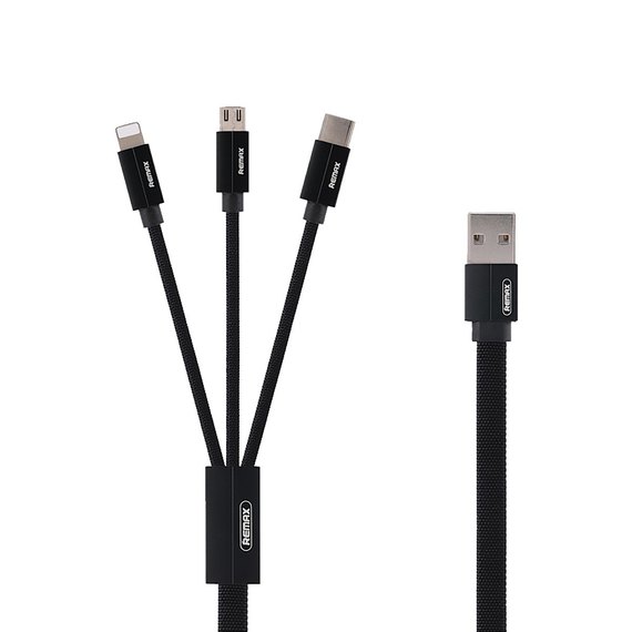 Кабель Remax Combo Micro USB + Lightning + Type-C Remax Kerolla RC-094th Black (000002508)