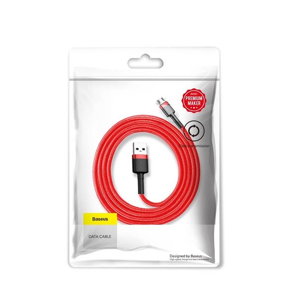 Кабель Baseus Micro USB Cafule 2.4A, 1m Red (CAMKLF-B09), изображение 3