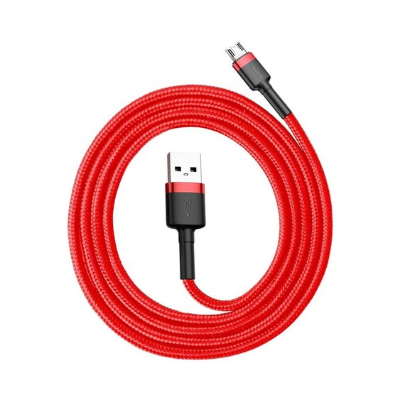 Кабель Baseus Micro USB Cafule 2.4A, 1m Red (CAMKLF-B09), изображение 2